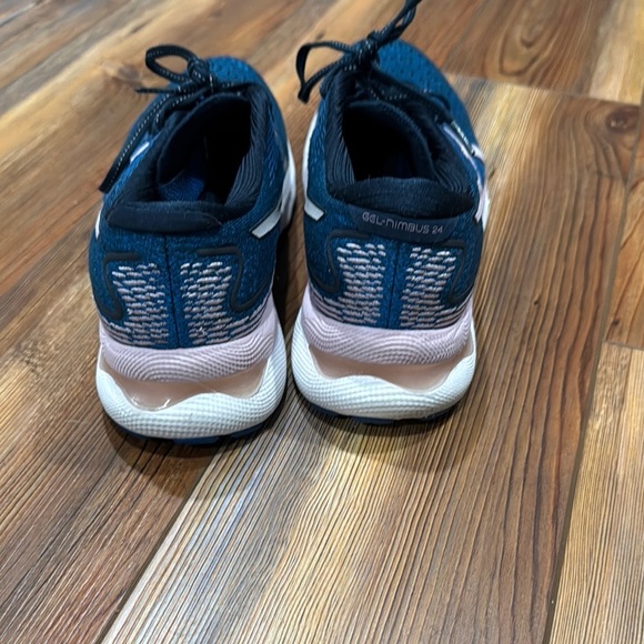 Asics Blue and Pink Athletic Shoes with Mesh Upper - Picture 2 of 5